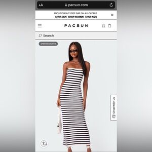 PacSun Edikted striped maxi knit dress size medium